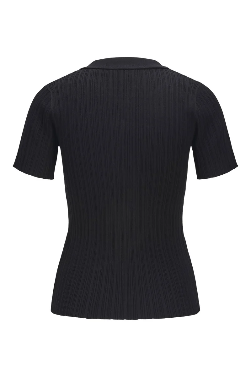 Jjxx - Jxhadley Tight Ss Polo Knit - 4791542 Black
