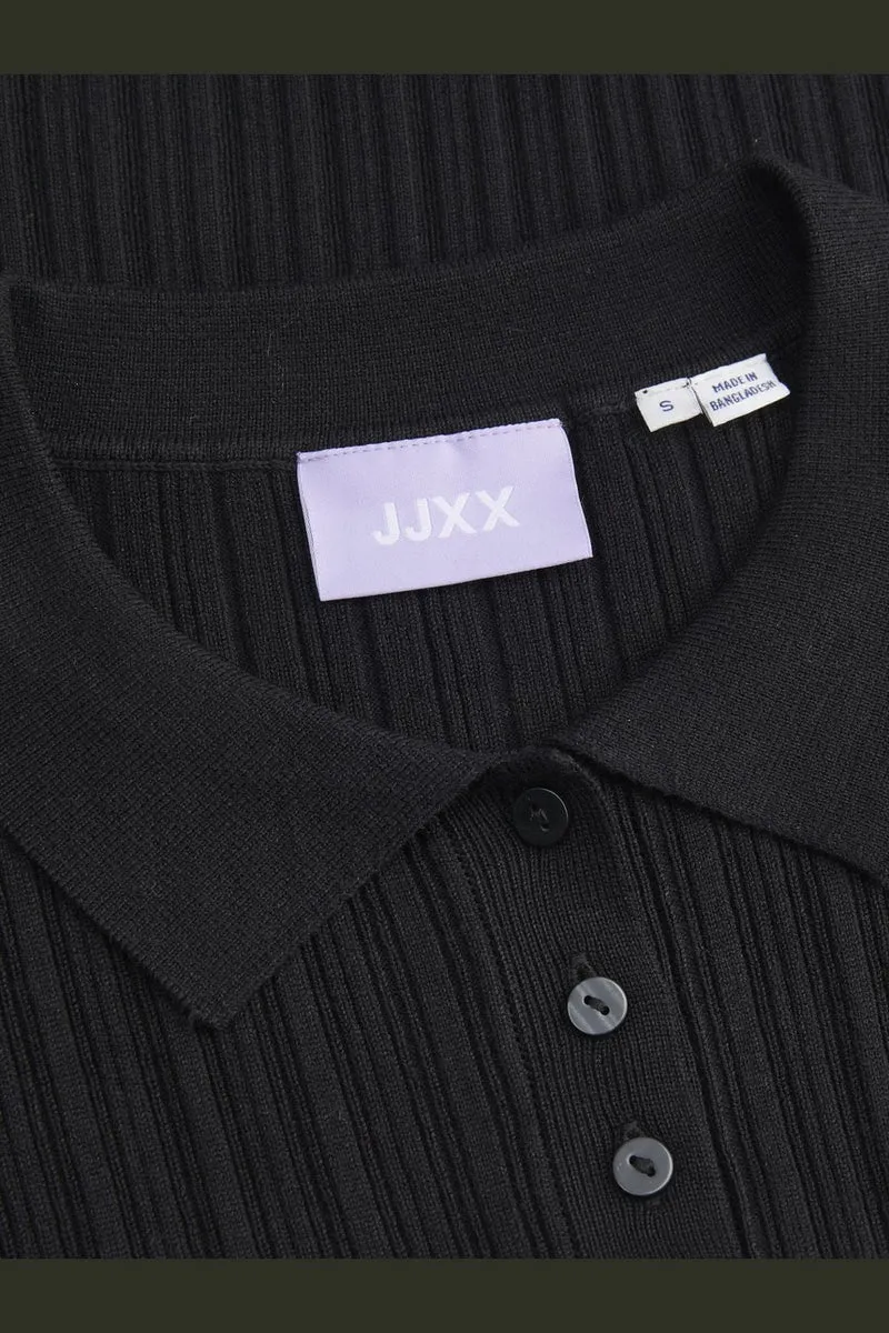 Jjxx - Jxhadley Tight Ss Polo Knit - 4791542 Black