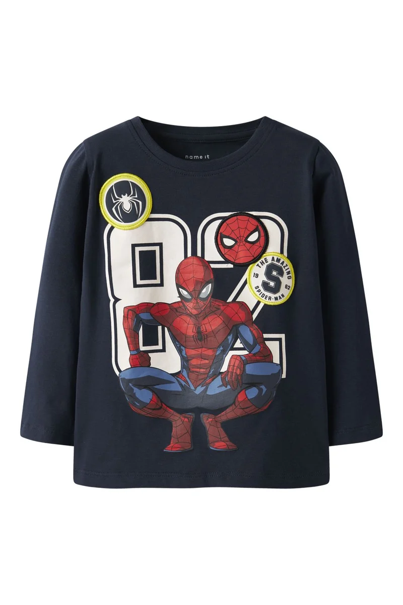 Name It - Nmmdeep Spider Ls Nreg Top Box Mar - 4921287 Navy Blazer