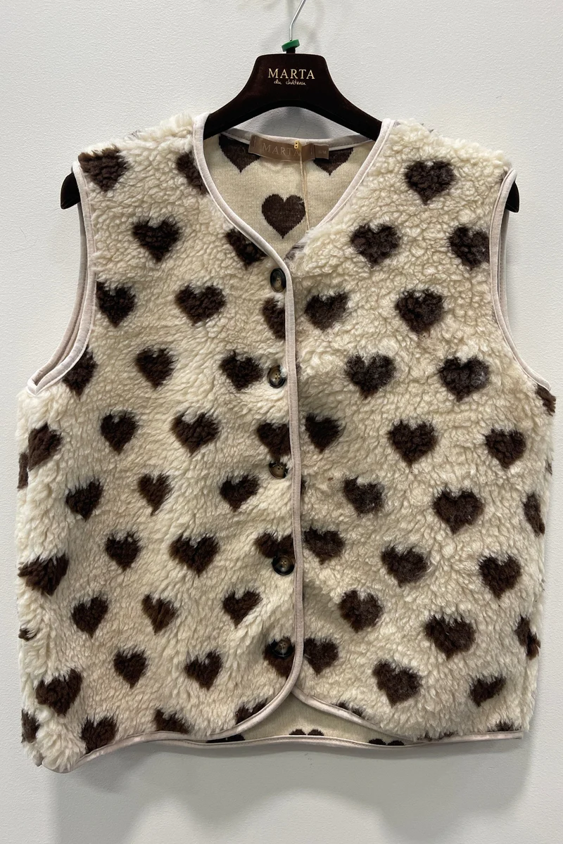 Marta Du Chateau - Mdcdahlia Vest 25710 - Cream/Moro