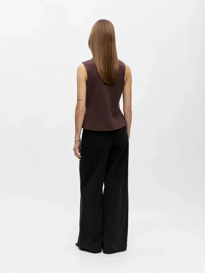 Object - Objreynard Re Knit Vest - 4927200 Seal Brown