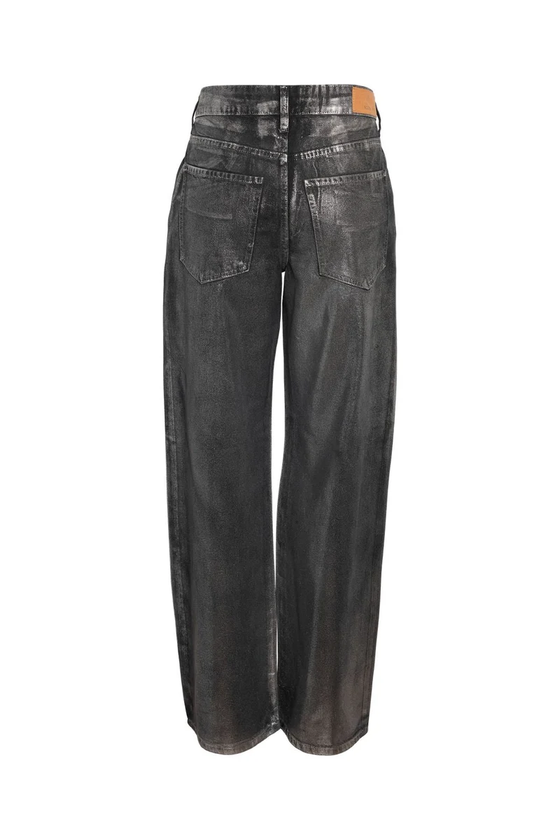 Noisy May - Nmadriana Nw Silver Coated Jeans Az453Mb - 4845014 Medium Blue Denim