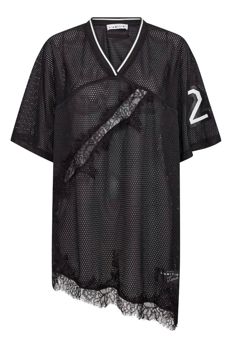 Haute L'Amitié - Drift Asym Lace Tee HL10553 - Black