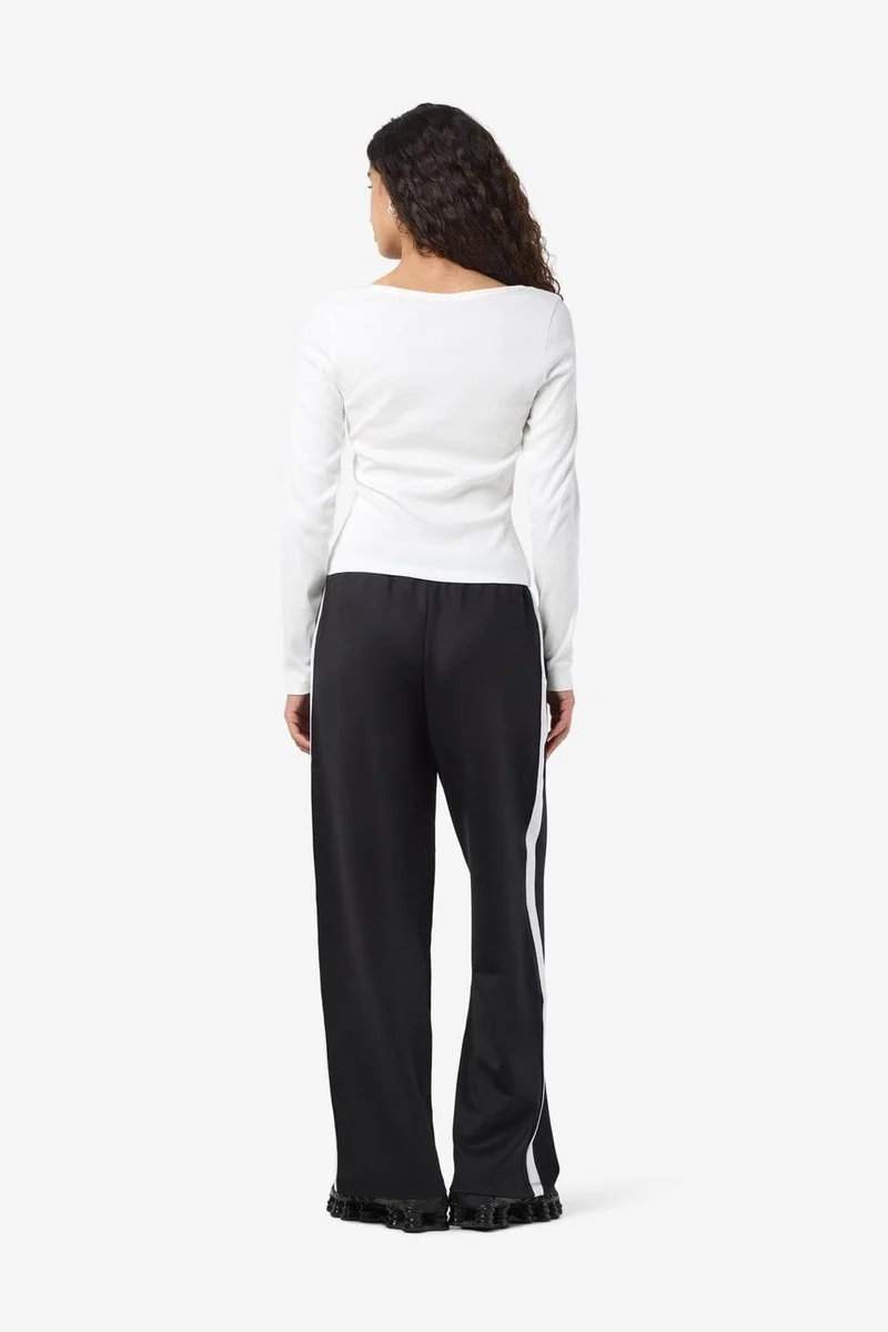 Noisy May - Nmjudy L/S Embr Top - 4863106 Cloud Dancer Black Embr