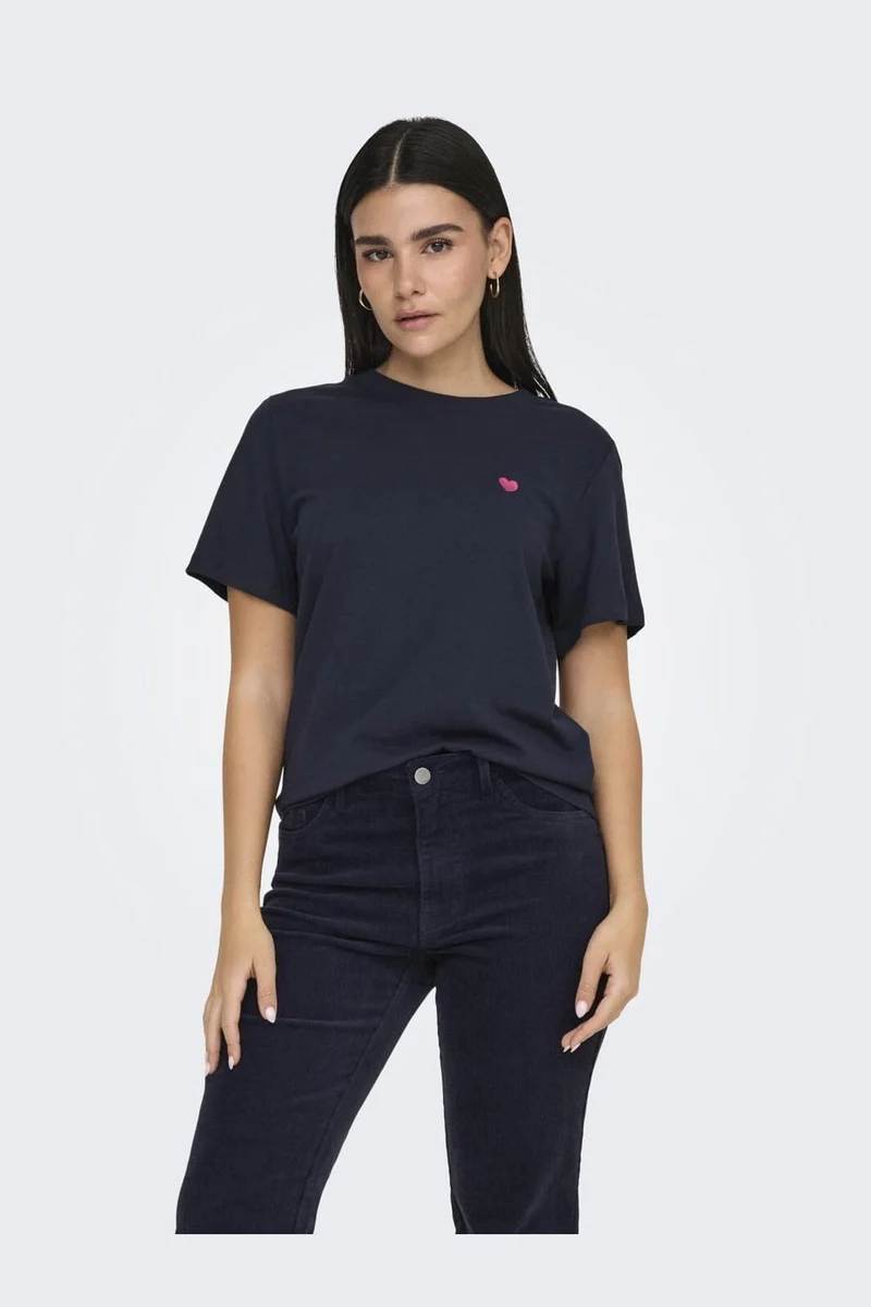 JDY - Jdypisa S/S Print Top - 4713682 Sky Captain Pink Peacock Heart