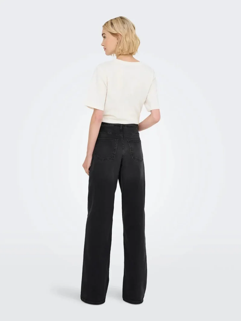 JDY - Jdyfelina-Fina Wide Blk Jeansdnm - 4775461 Black Denim