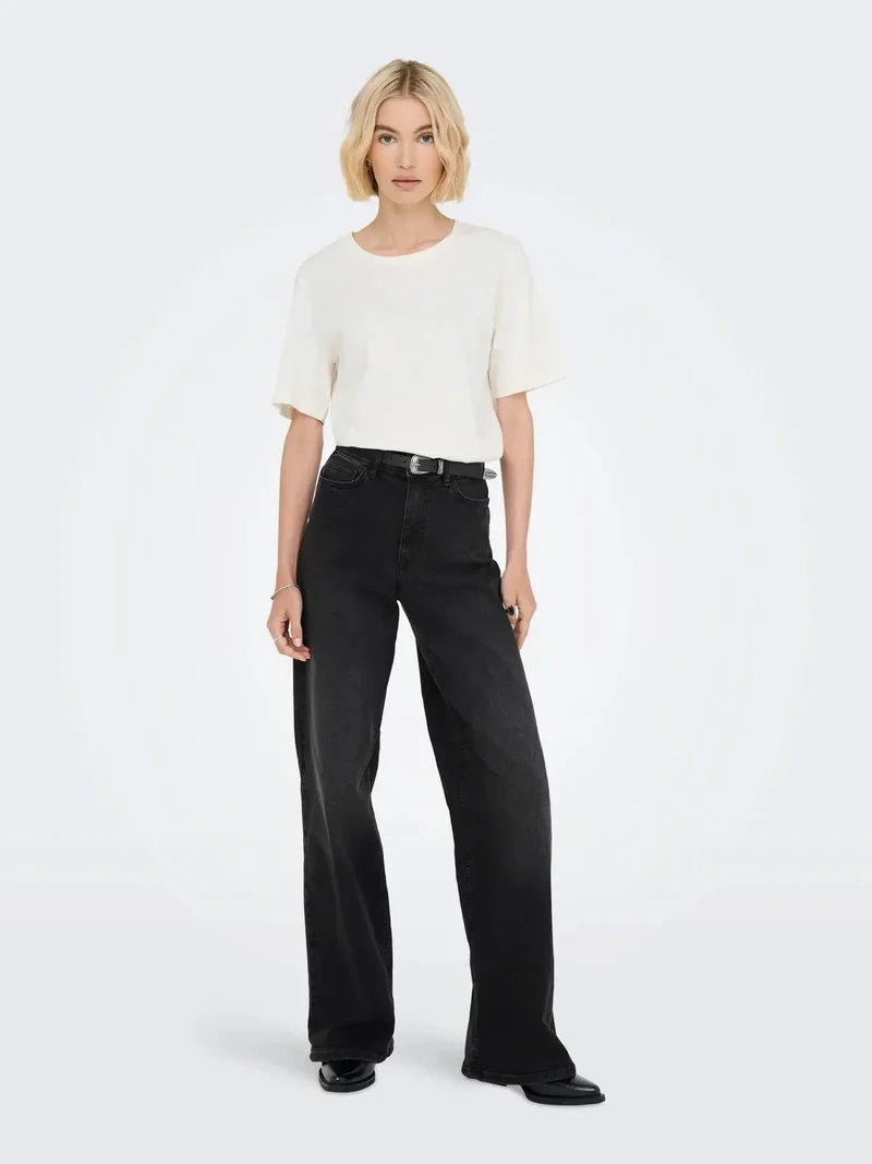 JDY - Jdyfelina-Fina Wide Blk Jeansdnm - 4775461 Black Denim