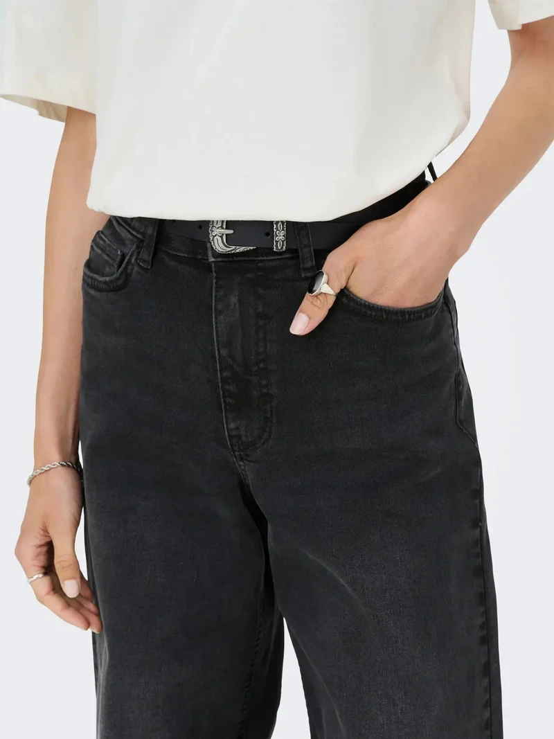 JDY - Jdyfelina-Fina Wide Blk Jeansdnm - 4775461 Black Denim