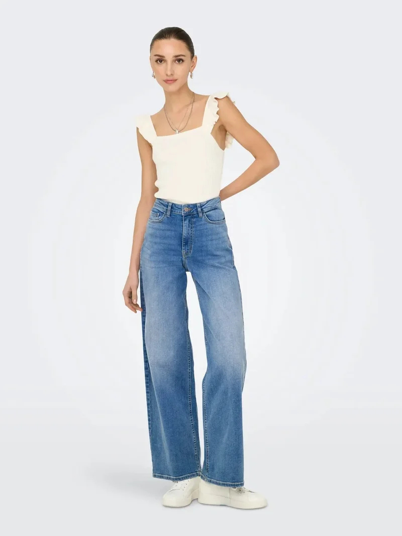 JDY - Jdyfelina-Fina Wide Med Blue - 4735461 Medium Blue Denim