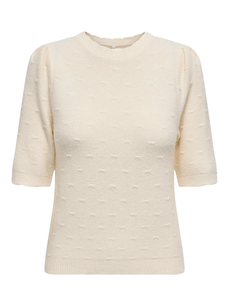 Only - Onlkatia Ss Structure O-Neck Cc Knt - 4779544 Whitecap Gray Melange