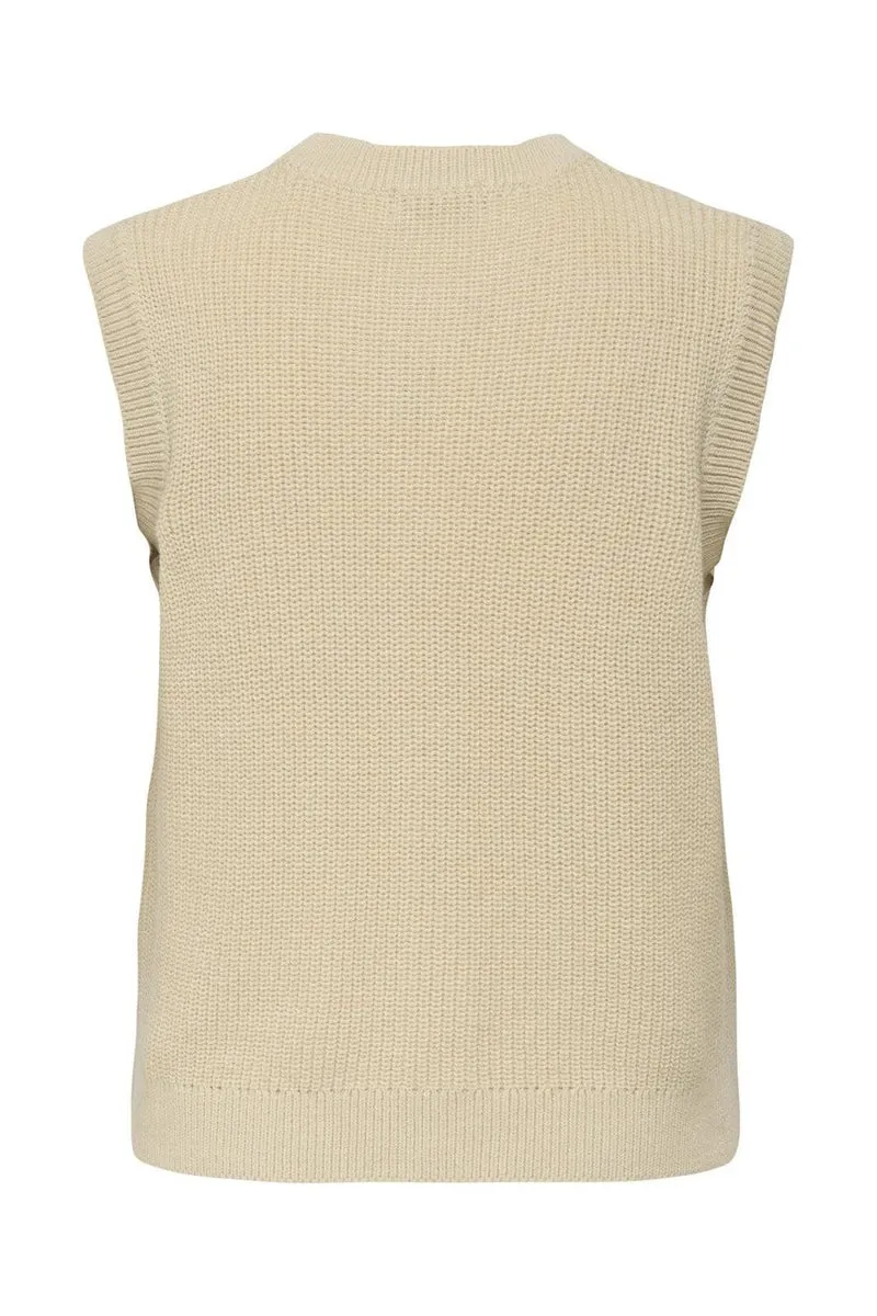 JDY - Jdystella S/L O-Neck Vest Knt - 4854212 Whitecap Gray