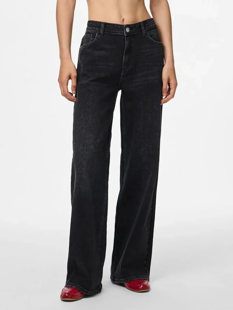 Pieces - Pcsilke Wide Jeans Bl - 4864053 Black Denim