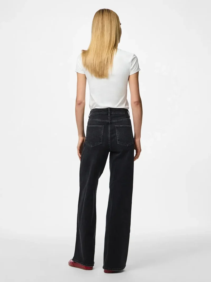 Pieces - Pcsilke Wide Jeans Bl - 4864053 Black Denim