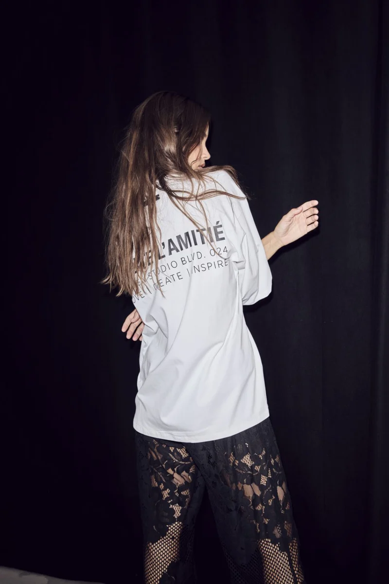 Haute L'Amitié - Back Logo Loose Tee HL10410 - White/Black Print