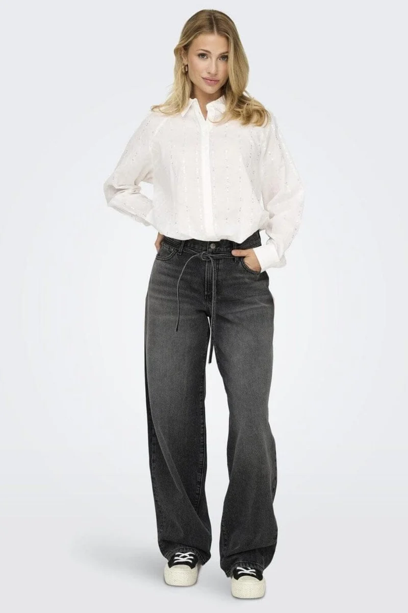 Only - Onlgianna Straight Dot980 - 4740253 Washed Black