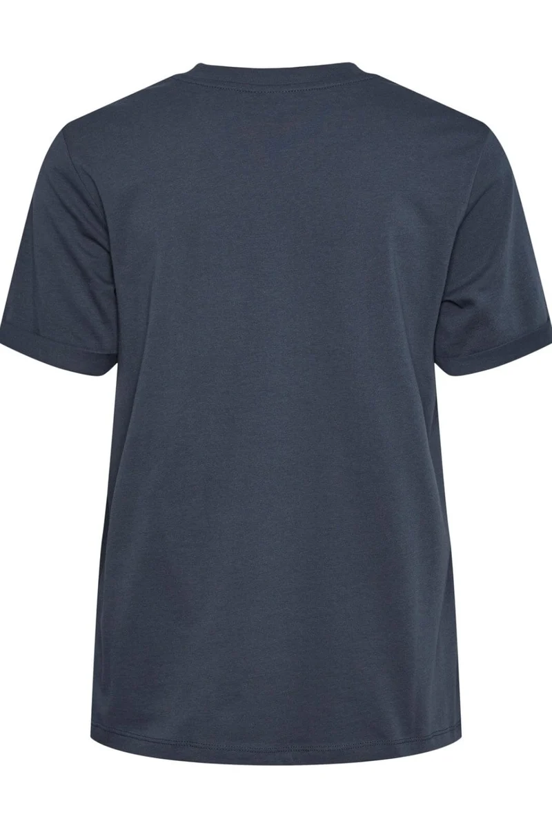 Pieces - Pcria Ss Fold Up Solid Tee - Ombre Blue