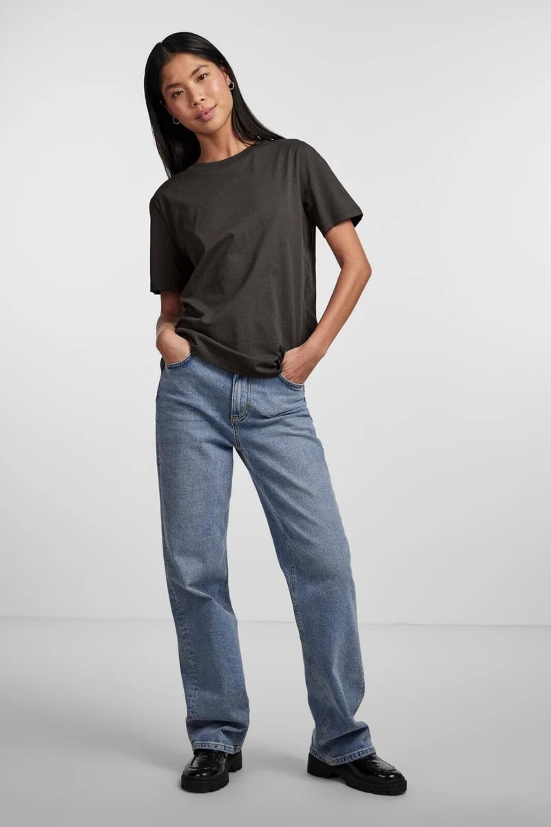 Pieces - Pcria Ss Solid Tee - 4280156 Black