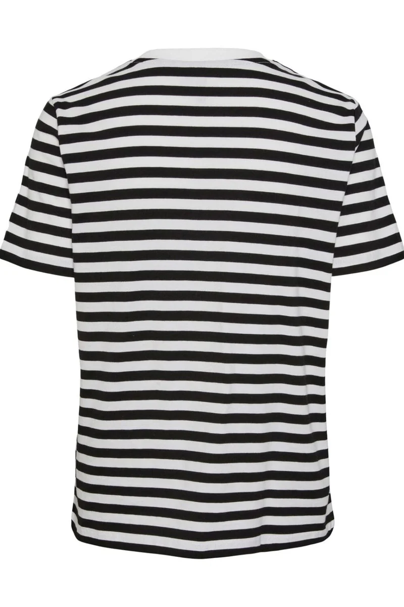 Pieces - Pcria Ss Tee Stripes - 4400578 Black Bright White