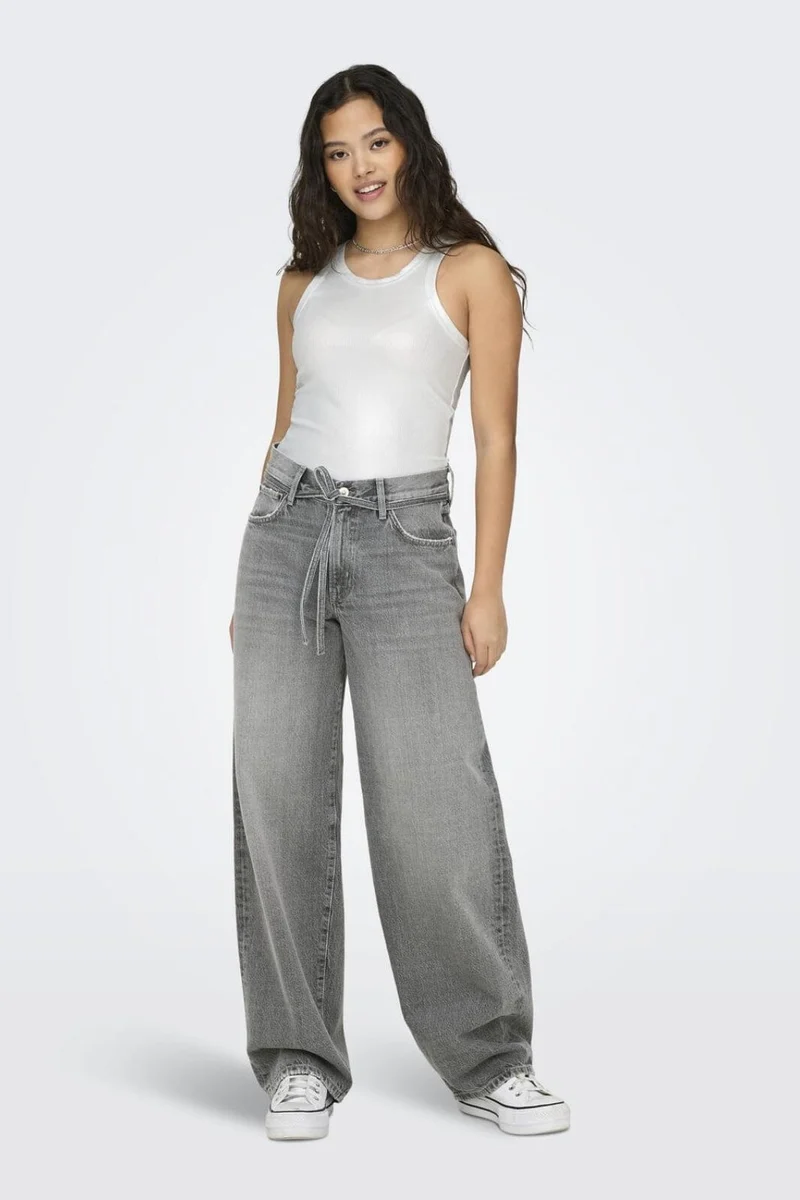 Only - Onlgianna Straight Jeans Dot757 - 4645300 Medium Grey Denim