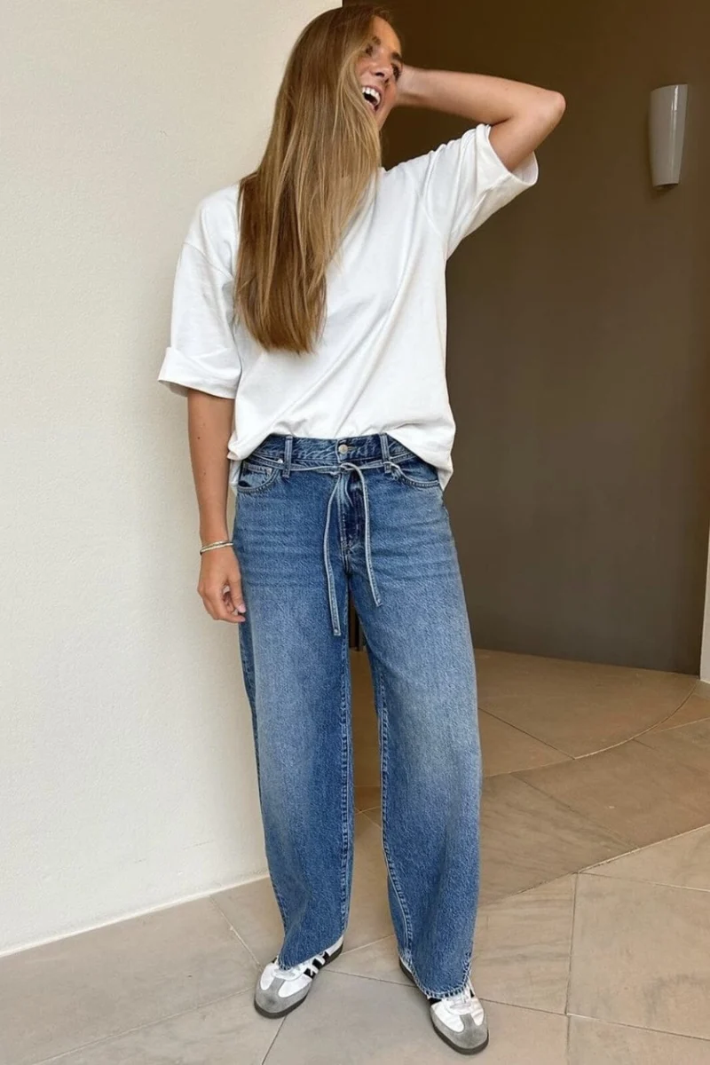 Only - Onlgianna Balloon Jeans Dot - 4526764 Medium Blue Denim