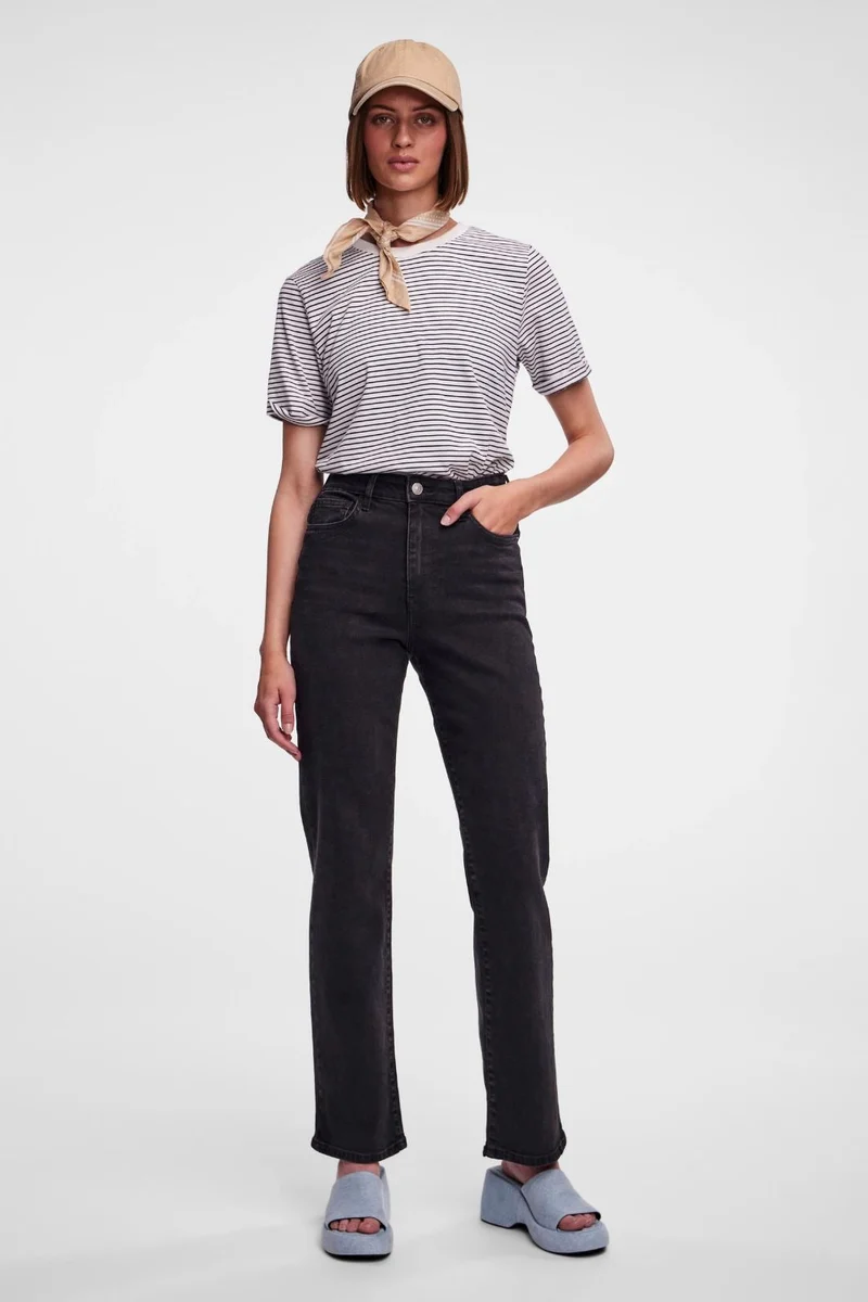 Pieces - Pckelly Straight Jeans Bl102 - 4421715 Black