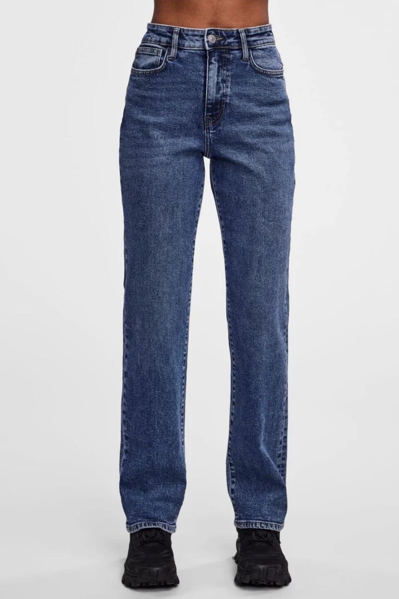 Pieces - Pckelly Straight Jeans Mb402 - 4421713 Medium Blue Denim