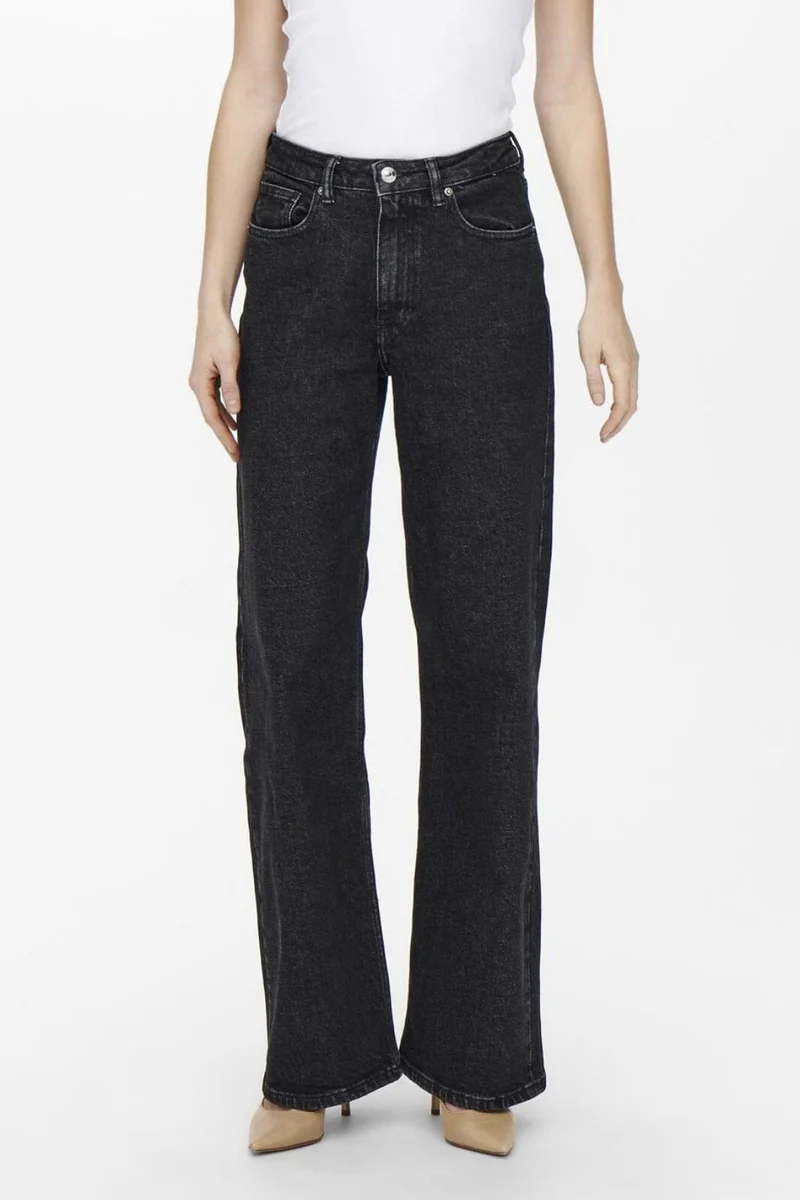 Only - Onljuicy Wide Leg Rea244 - 3860807 Black Denim Nas244