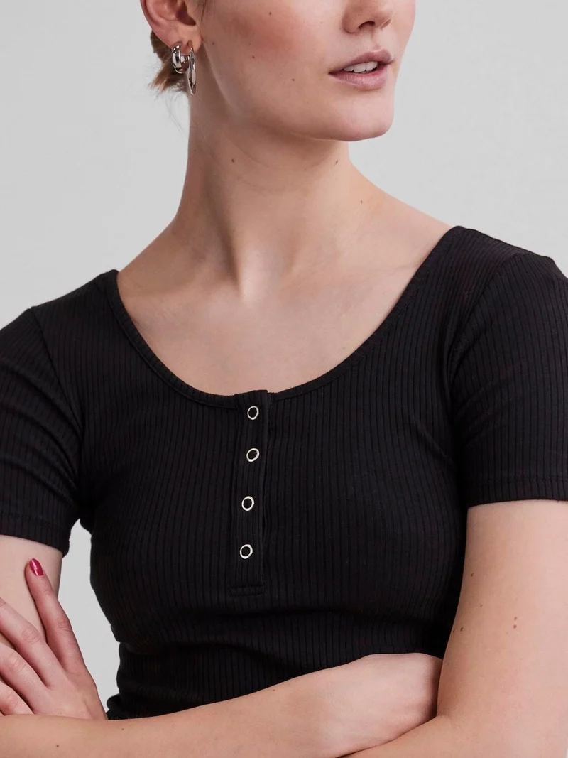 Pieces - PcKitte SS Top - Black