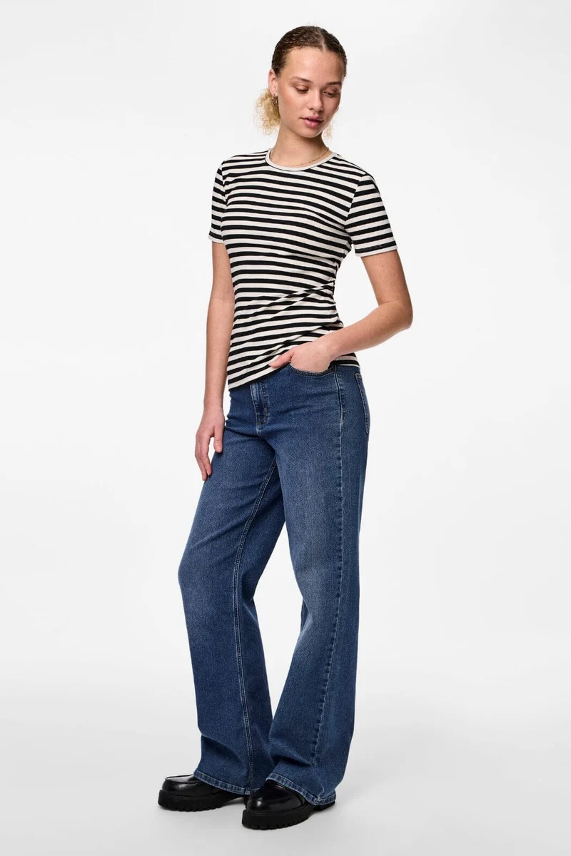 Pieces - Pcruka Ss Top Bc - Cloud Dancer/black