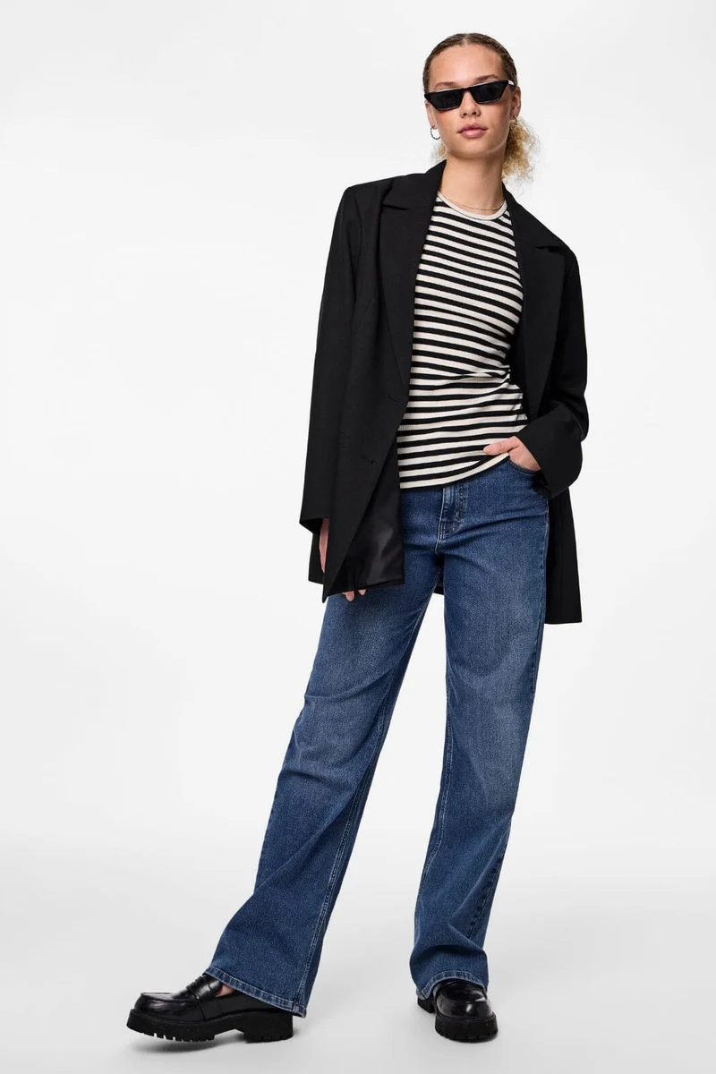 Pieces - Pcruka Ss Top Bc - Cloud Dancer/black