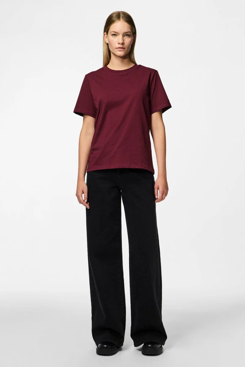 Pieces - Pcria Ss Solid Tee - 4551302 Tawny Port