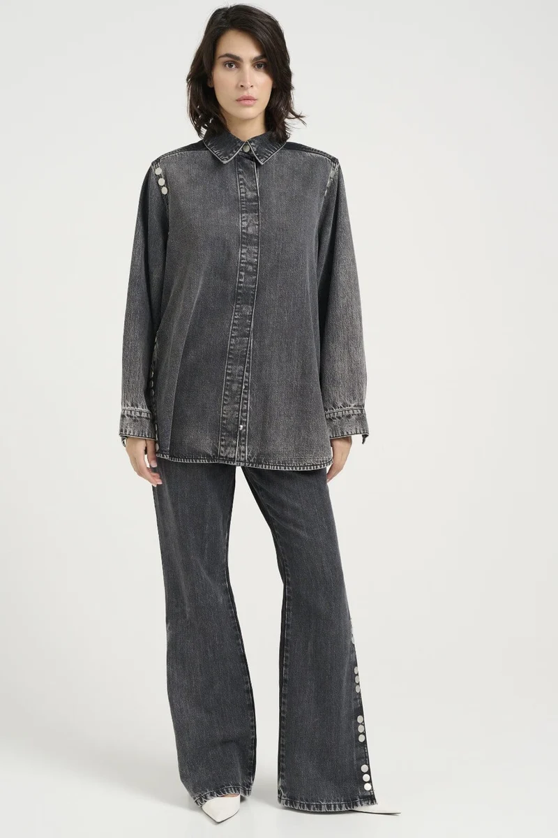 Gestuz - Zuvagz Straight Jeans - 104987 Dark Grey Washed
