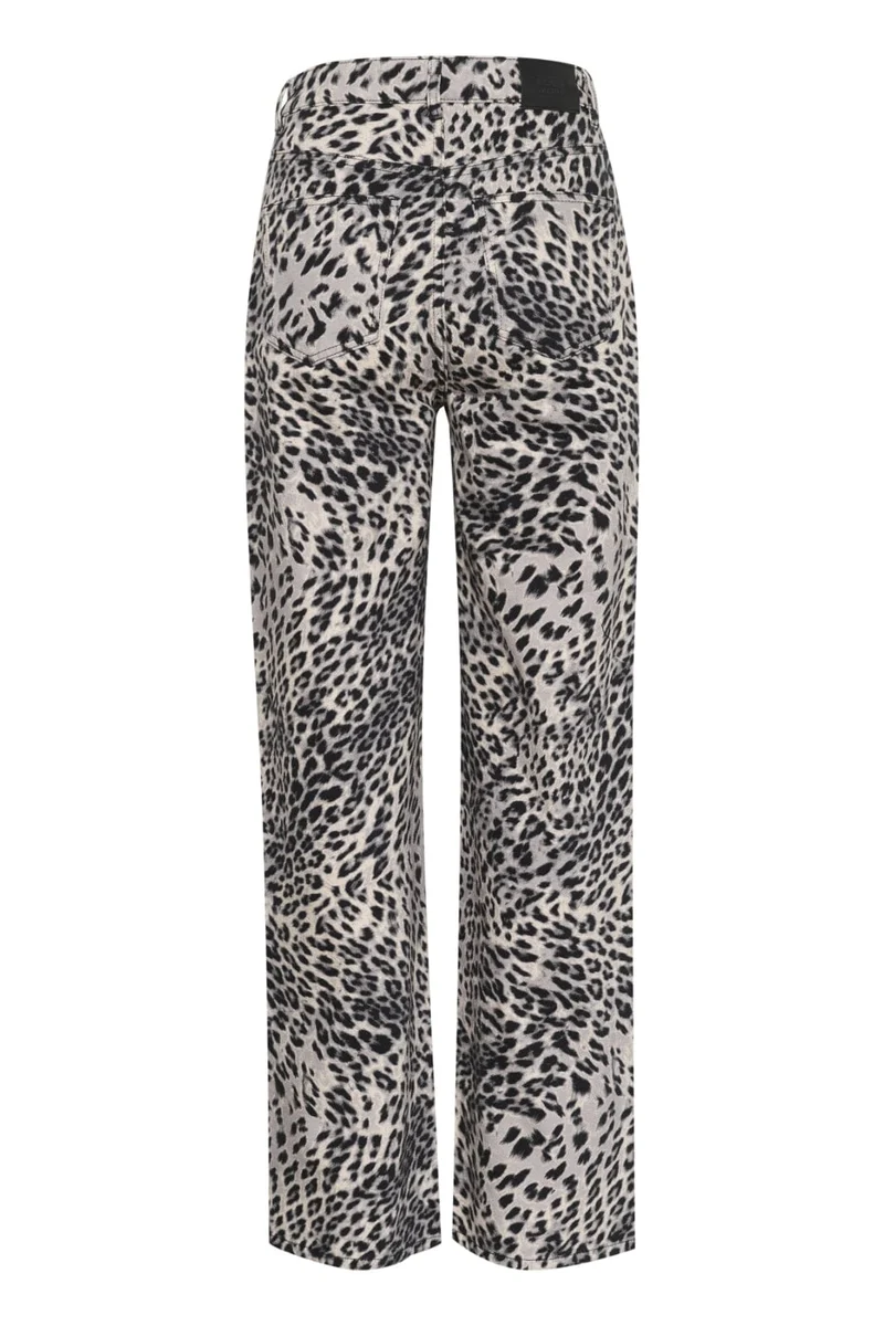 Gestuz - Gzleora Wide Jeans 10910300 - 107696 Grey Leopard