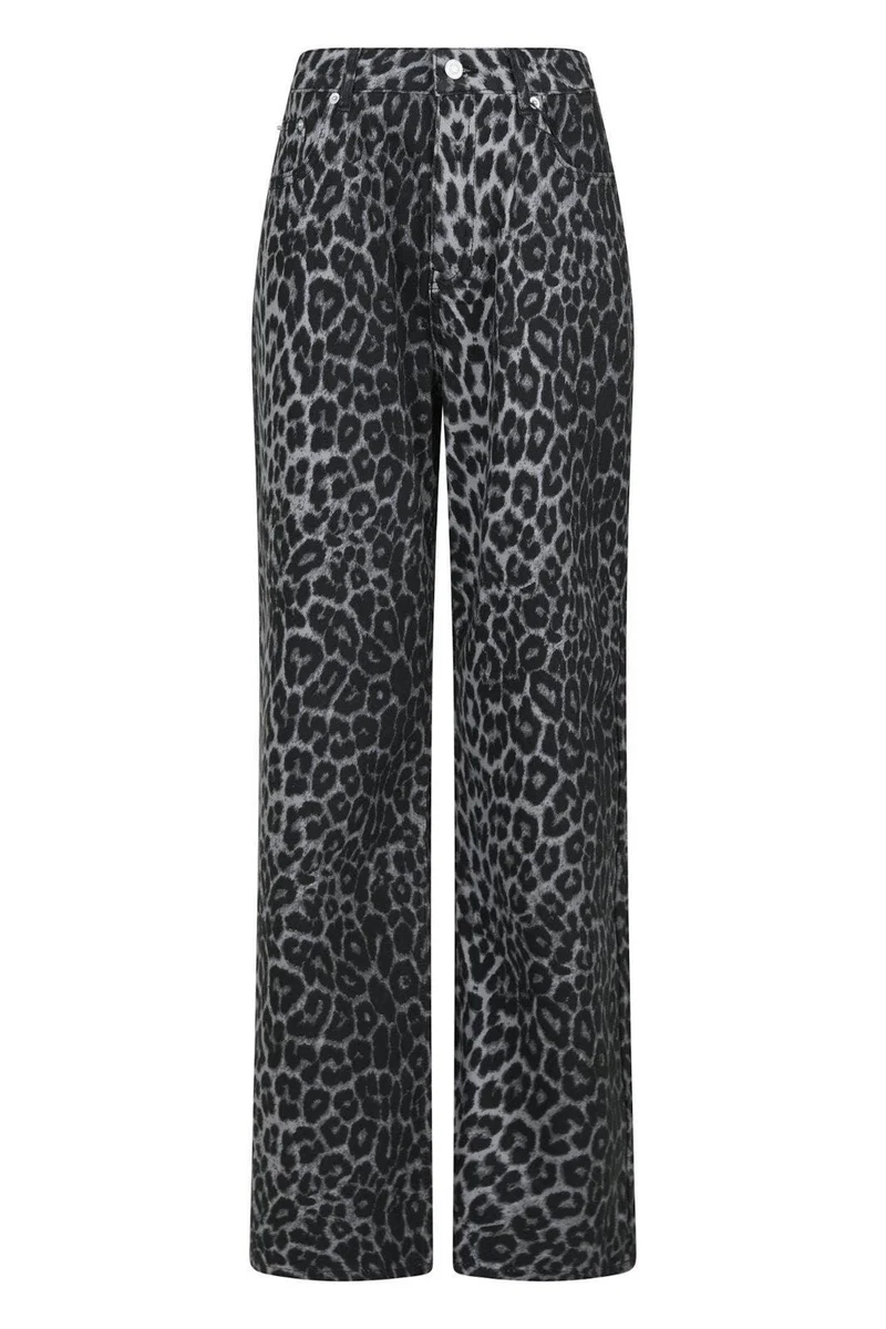 Neo Noir - Simona Leopard Pants - Grey Leopard